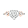 Thumbnail Image 2 of 0.115 CT. T.W. Diamond Heart Frame Heart-Sides Promise Ring in Sterling Silver and 10K Rose Gold