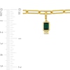 Thumbnail Image 4 of Emerald-Cut Lab-Created Emerald and Sideways Baguette White Lab-Created Sapphire Paper Clip Bracelet in 14K Gold - 7.5"