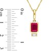 Thumbnail Image 4 of Emerald-Cut Lab-Created Ruby and White Lab-Created Sapphire Charm Pendant in 14K Gold
