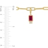 Thumbnail Image 3 of Emerald-Cut Lab-Created Ruby, Lab-Created Emerald, Blue and White Lab-Created Sapphire Paper Clip Bracelet in 14K Gold