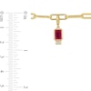 Thumbnail Image 4 of Emerald-Cut Lab-Created Ruby, Lab-Created Emerald, Blue and White Lab-Created Sapphire Paper Clip Bracelet in 14K Gold