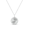Thumbnail Image 1 of 0.085 CT. T.W. Diamond Alternating Beaded Frame Engravable Birth Flower Pendant in Sterling Silver (1 Flower)