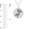 Thumbnail Image 2 of 0.085 CT. T.W. Diamond Alternating Beaded Frame Engravable Birth Flower Pendant in Sterling Silver (1 Flower)