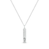 Thumbnail Image 0 of Diamond Accent Engravable Birth Flower Vertical Bar Pendant in Sterling Silver (1 Flower)