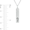 Thumbnail Image 1 of Diamond Accent Engravable Birth Flower Vertical Bar Pendant in Sterling Silver (1 Flower)