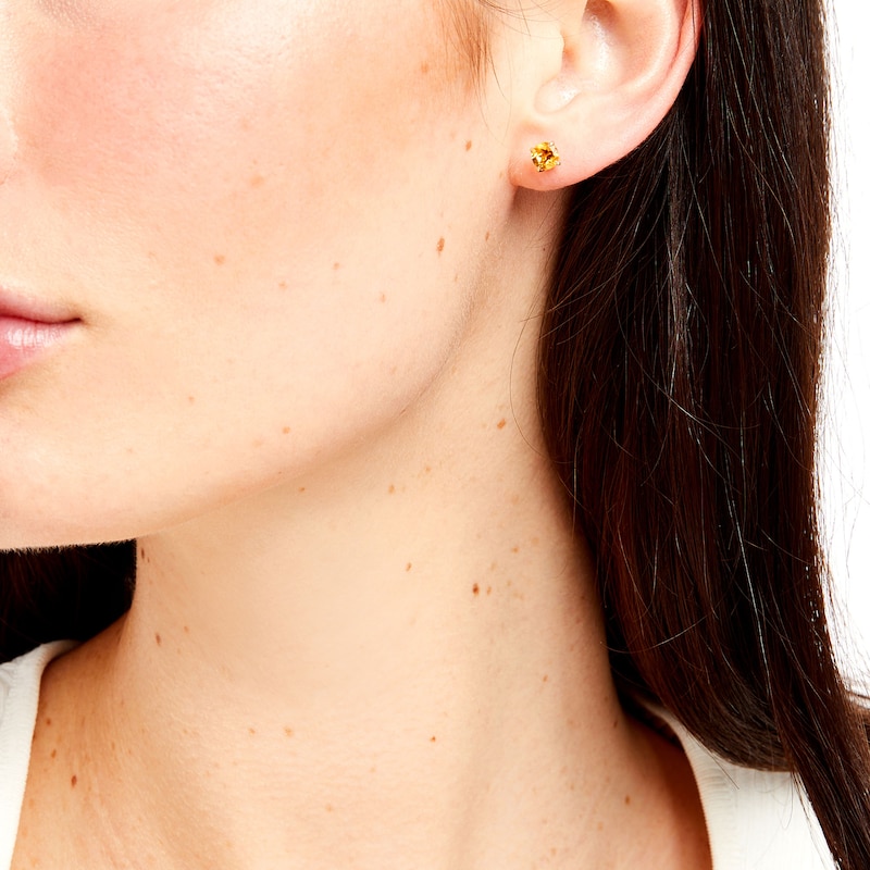 5.0mm Citrine Solitaire Stud Earrings in 10K Gold|Peoples Jewellers