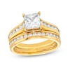 Thumbnail Image 0 of 2.25 CT. T.W. Certified Princess-Cut Lab-Created Diamond Bridal Set in 14K Gold (F/SI2)