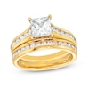 Thumbnail Image 0 of 2.25 CT. T.W. Certified Princess-Cut Lab-Created Diamond Bridal Set in 14K Gold (F/SI2)