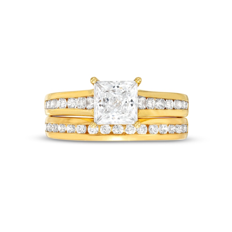 2.25 CT. T.W. Certified Princess-Cut Lab-Created Diamond Bridal Set in 14K Gold (F/SI2)