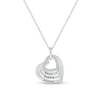 Thumbnail Image 1 of 0.086 CT. T.W. Diamond Engravable Tilted Four Hearts Pendant in Sterling Silver (1-3 Lines)