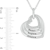 Thumbnail Image 2 of 0.086 CT. T.W. Diamond Engravable Tilted Four Hearts Pendant in Sterling Silver (1-3 Lines)