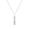 Thumbnail Image 1 of Diamond Accent Engravable Birth Flower Vertical Bar Pendant in Sterling Silver (1 Flower)