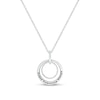 Thumbnail Image 1 of 0.085 CT. T.W. Diamond Engravable Double Doorknocker Circle Pendant in Sterling Silver (1 Line)