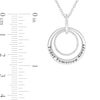 Thumbnail Image 2 of 0.085 CT. T.W. Diamond Engravable Double Doorknocker Circle Pendant in Sterling Silver (1 Line)