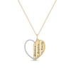 Thumbnail Image 1 of 0.085 CT. T.W. Diamond Alternating Beaded Frame Engravable Heart Pendant in Sterling Silver with 14K Gold Plate (3 Lines)