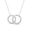 Thumbnail Image 1 of 0.086 CT. T.W. Diamond Engravable Interlocking Circles Necklace in Sterling Silver (1 Line)