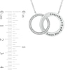 Thumbnail Image 2 of 0.086 CT. T.W. Diamond Engravable Interlocking Circles Necklace in Sterling Silver (1 Line)