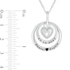 Thumbnail Image 2 of 0.085 CT. T.W. Diamond Engravable Double Circle with Heart Lock Pendant in Sterling Silver (1-2 Lines)