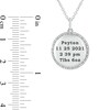 Thumbnail Image 2 of 0.086 CT. T.W. Diamond Alternating Beaded Frame Engravable Birth Stats Pendant in Sterling Silver (1-4 Lines)