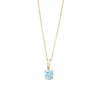 Thumbnail Image 1 of 6.0mm Swiss Blue Topaz Solitaire Curved Drop Pendant in 10K Gold