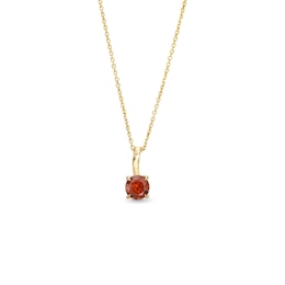 6.0mm Garnet Solitaire Curved Drop Pendant in 10K Gold