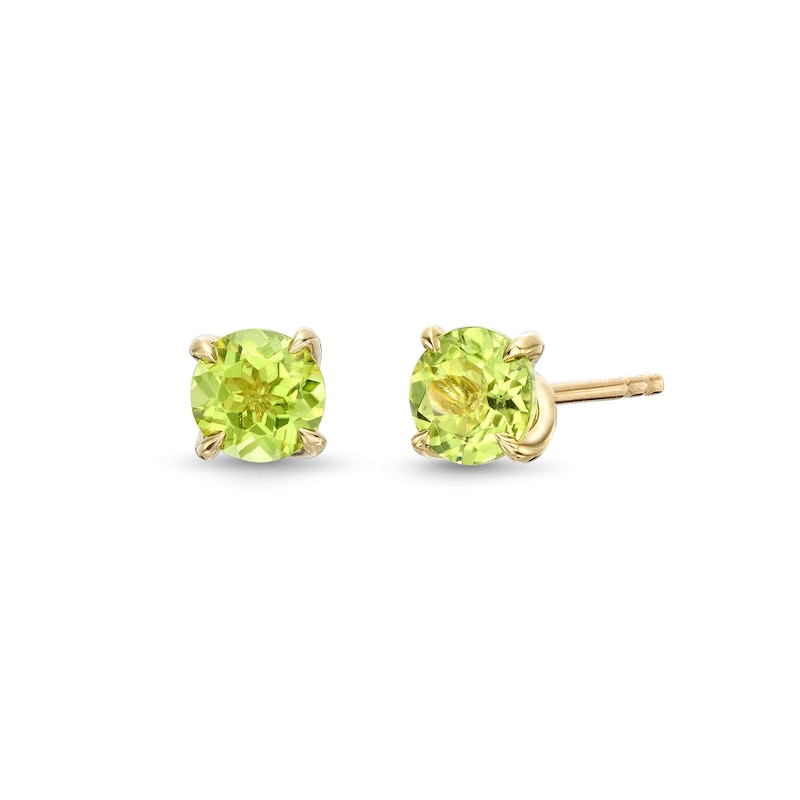 5.0mm Peridot Solitaire Stud Earrings in 10K Gold|Peoples Jewellers