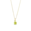 Thumbnail Image 1 of 6.0mm Peridot Solitaire Curved Drop Pendant in 10K Gold