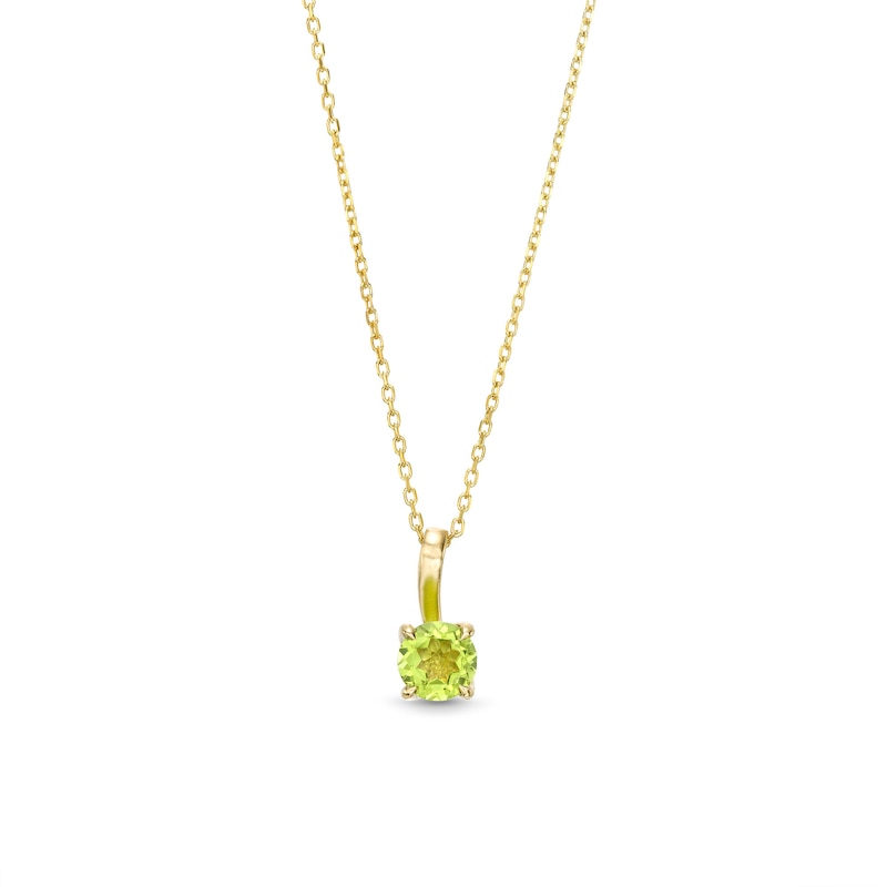 6.0mm Peridot Solitaire Curved Drop Pendant in 10K Gold|Peoples Jewellers