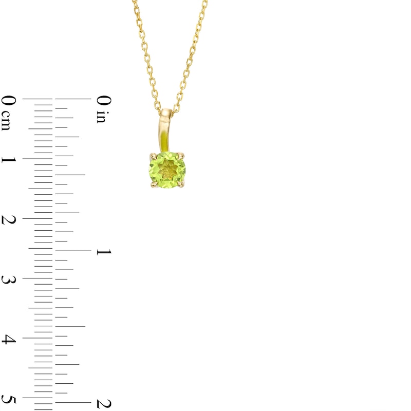 Main Image 3 of 6.0mm Peridot Solitaire Curved Drop Pendant in 10K Gold