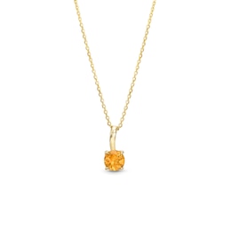 6.0mm Citrine Solitaire Curved Drop Pendant in 10K Gold