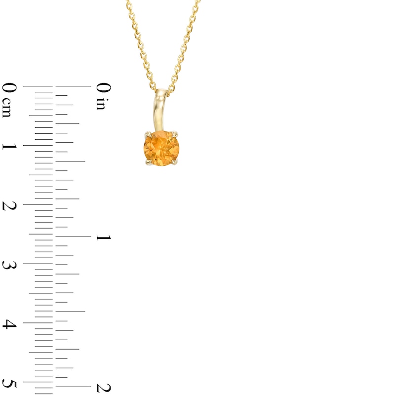 6.0mm Citrine Solitaire Curved Drop Pendant in 10K Gold