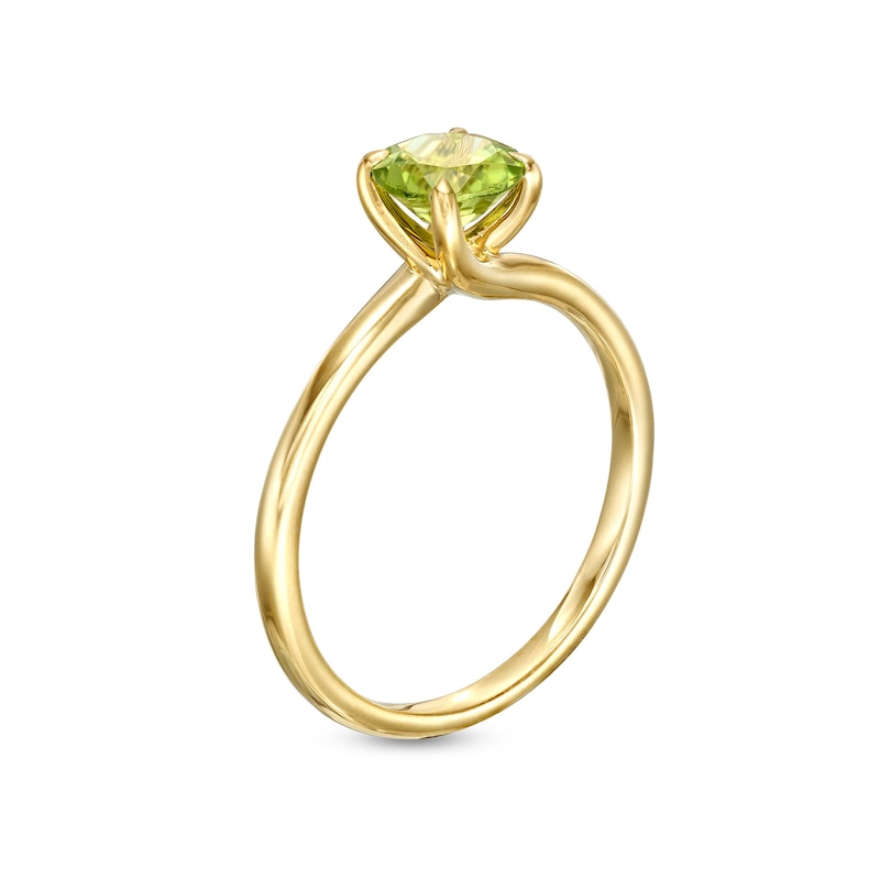 Main Image 3 of 6.0mm Peridot Solitaire Bypass Ring in 10K Gold