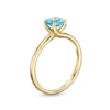 Thumbnail Image 2 of 6.0mm Swiss Blue Topaz Solitaire Bypass Ring in 10K Gold