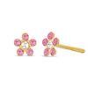 Thumbnail Image 1 of Child's Pink and White Crystal Flower Stud Earrings in 14K Gold