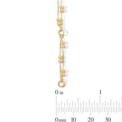 Brilliance Bead Double Strand Anklet in 10K Gold - 10"