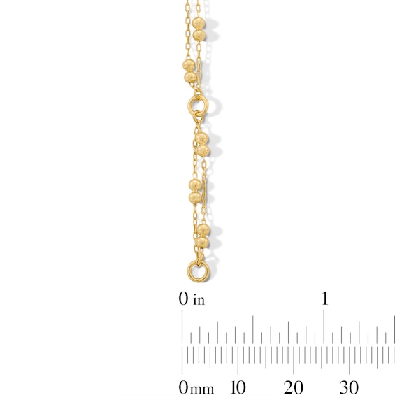 Brilliance Bead Double Strand Anklet in 10K Gold - 10"