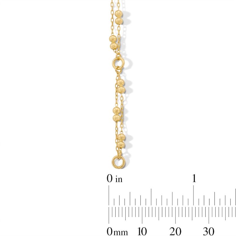 Main Image 3 of Brilliance Bead Double Strand Anklet in 10K Gold - 10"