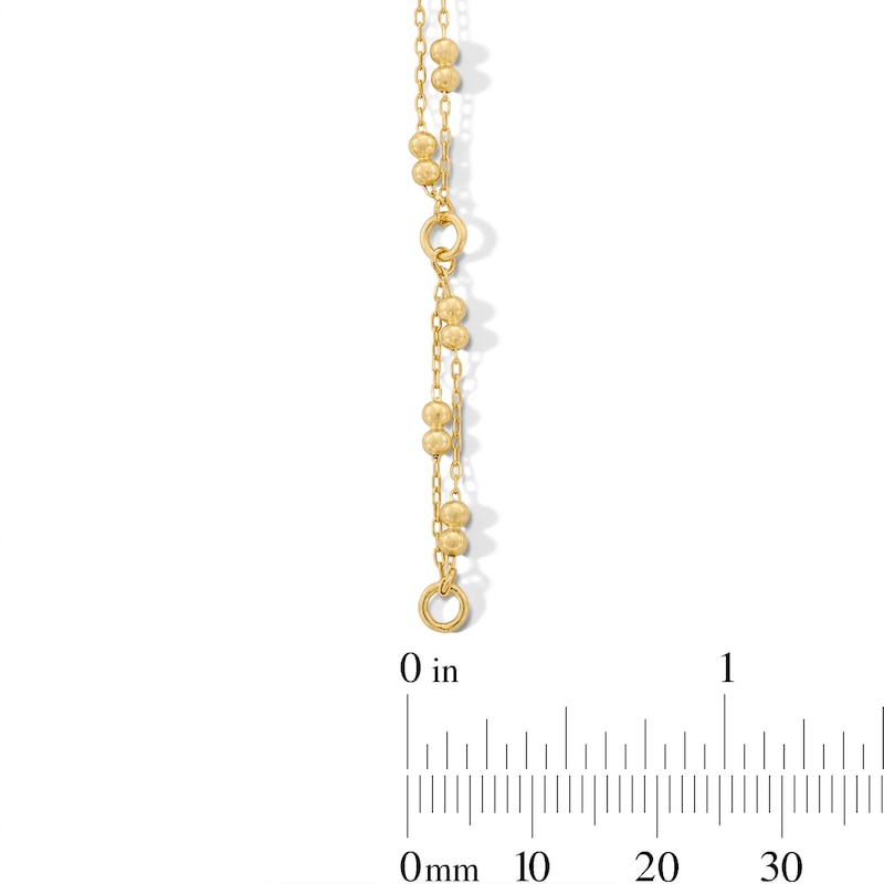 Brilliance Bead Double Strand Anklet in 10K Gold - 10"|Peoples Jewellers