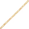 Thumbnail Image 1 of "MOM" with "XO" Heart Mirror Link Chain Bracelet in 10K Two-Tone Gold - 7.25"