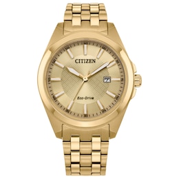 Men’s Citizen Eco-Drive® Classic Gold-Tone IP Watch with Champagne Dial (Model: BM7532-54P)