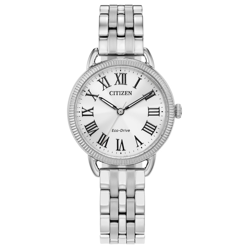 Ladies’ Citizen Eco-Drive® Classic Watch with Silver-Tone Dial (Model: EM1050-56A)|Peoples Jewellers