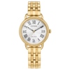 Ladies’ Citizen Eco-Drive® Classic Gold-Tone IP Watch with Silver-Tone Dial (Model: EM1052-51A)