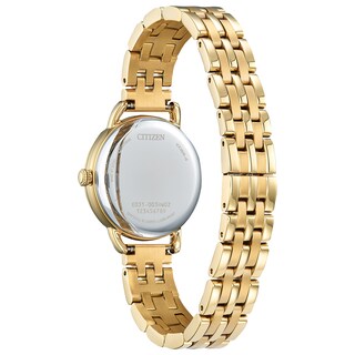 Ladies’ Citizen Eco-Drive® Classic Gold-Tone IP Watch with Silver-Tone Dial (Model: EM1052-51A)