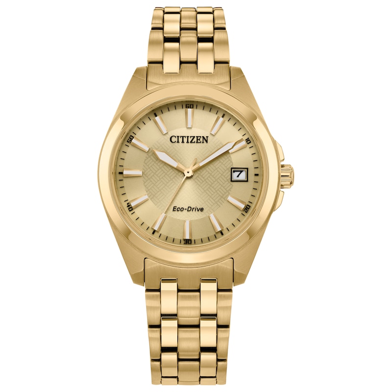 Ladies’ Citizen Eco-Drive® Classic Gold-Tone IP Watch with Champagne Dial (Model: EO1222-50P)