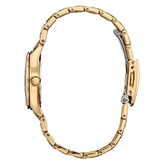 Ladies’ Citizen Eco-Drive® Crystal Accent Gold-Tone IP Watch with Champagne Dial (Model: FE1147-79P)