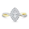 Thumbnail Image 2 of 0.45 CT. T.W. Marquise-Cut Diamond Double Frame Twist Split Shank Engagement Ring in 14K Gold (I/SI2)