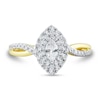 Thumbnail Image 3 of 0.45 CT. T.W. Marquise-Cut Diamond Double Frame Twist Split Shank Engagement Ring in 14K Gold (I/SI2)