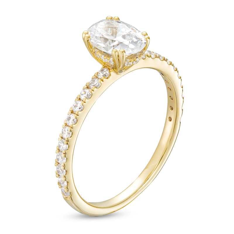 Main Image 3 of 1.29 CT. T.W. Oval Diamond Engagement Ring in 14K Gold (I/SI2)