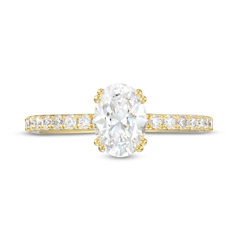 Main Image 4 of 1.29 CT. T.W. Oval Diamond Engagement Ring in 14K Gold (I/SI2)