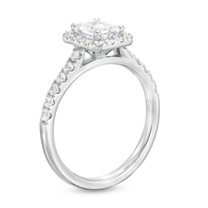 1.50 CT. T.W. GIA-Graded Emerald-Cut Diamond Frame Engagement Ring in 14K White Gold (F/SI2)